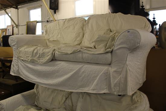 2 seater sofa in white
